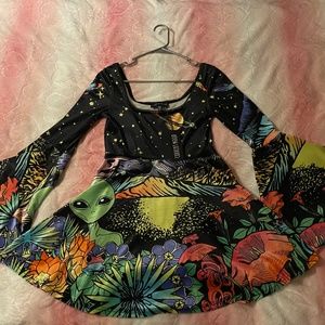 Dolls kill bell sleeve alien dress